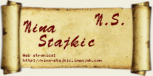 Nina Stajkić vizit kartica